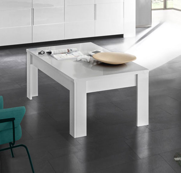Tavolino moderno e di design, bianco lucido