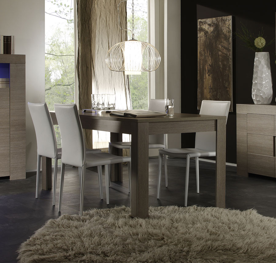 Tavolo fisso moderno e di design, rovere grigio
