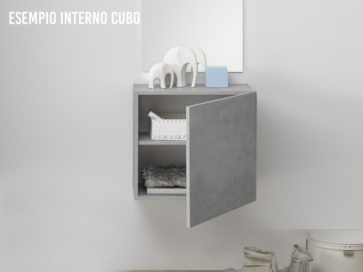 Composizione zona giorno, parete attrezzata e madia contenitore