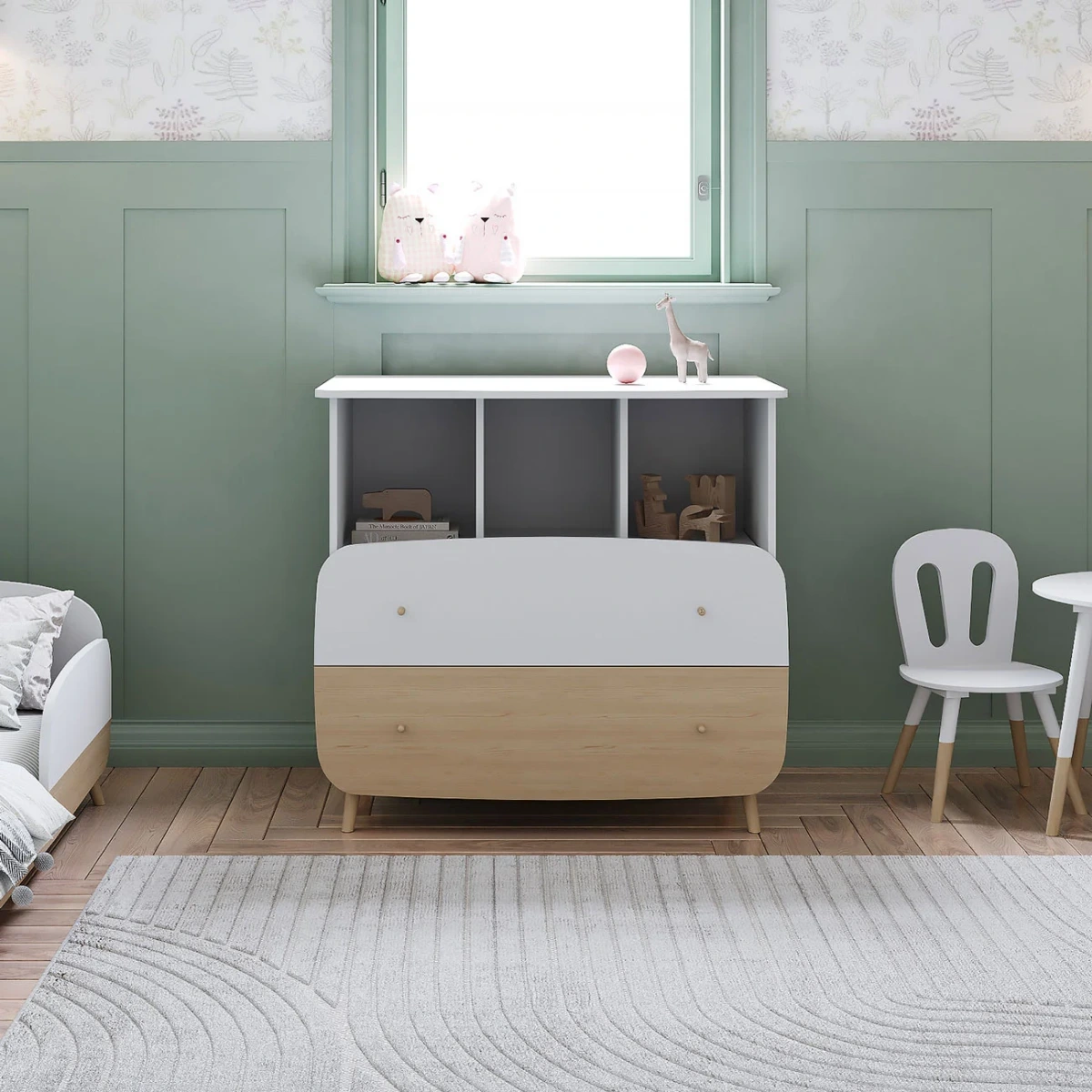 comò a 2 cassetti bianchi