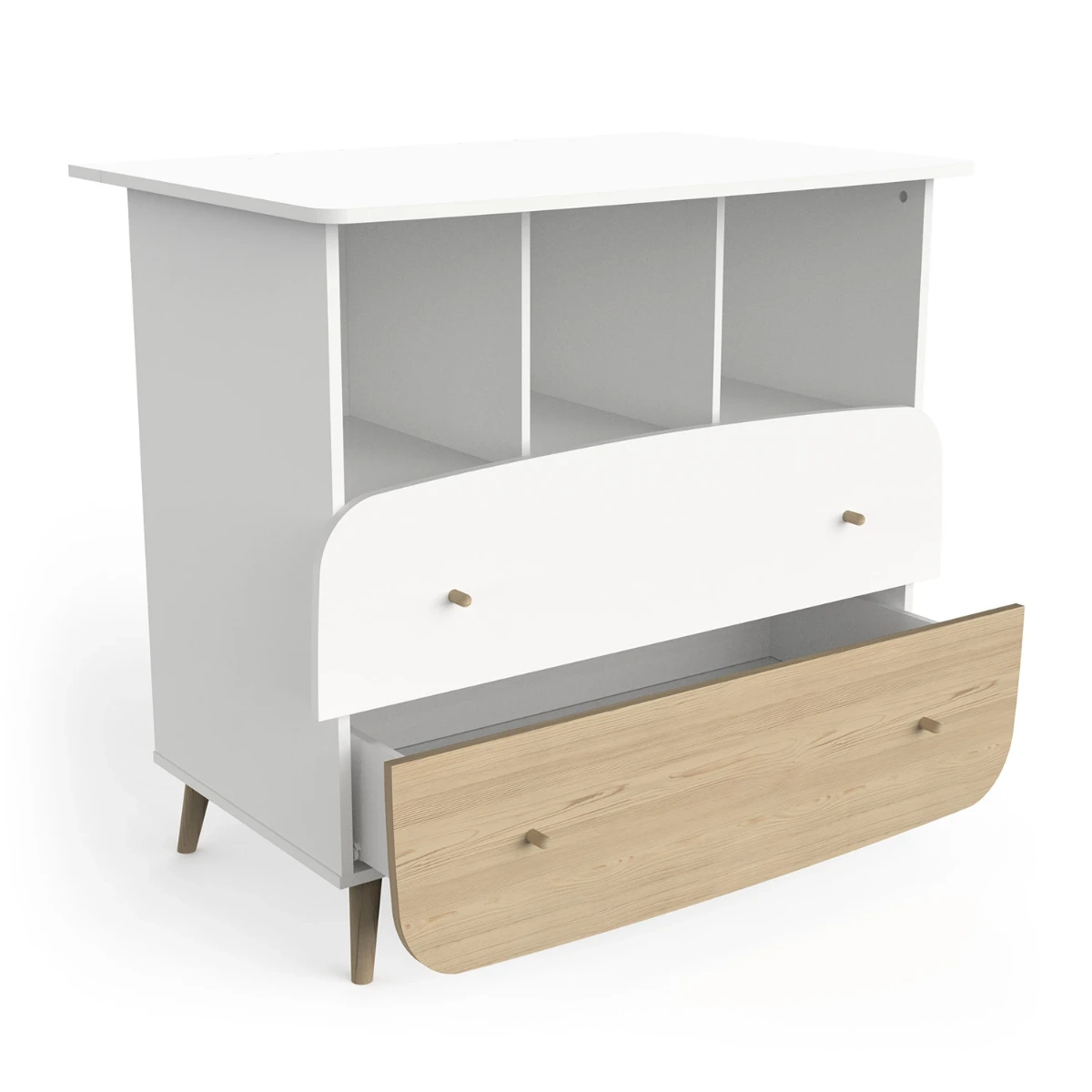 comò a 2 cassetti bianchi