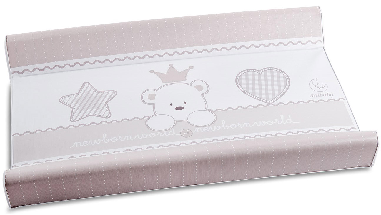 Culla moderna Baloo con ruote, finitura Choco con decori