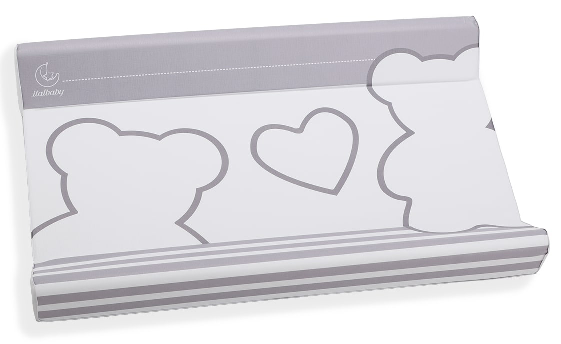 Bagnetto per neonati Winnie, bianco e Grey con decori orsetto