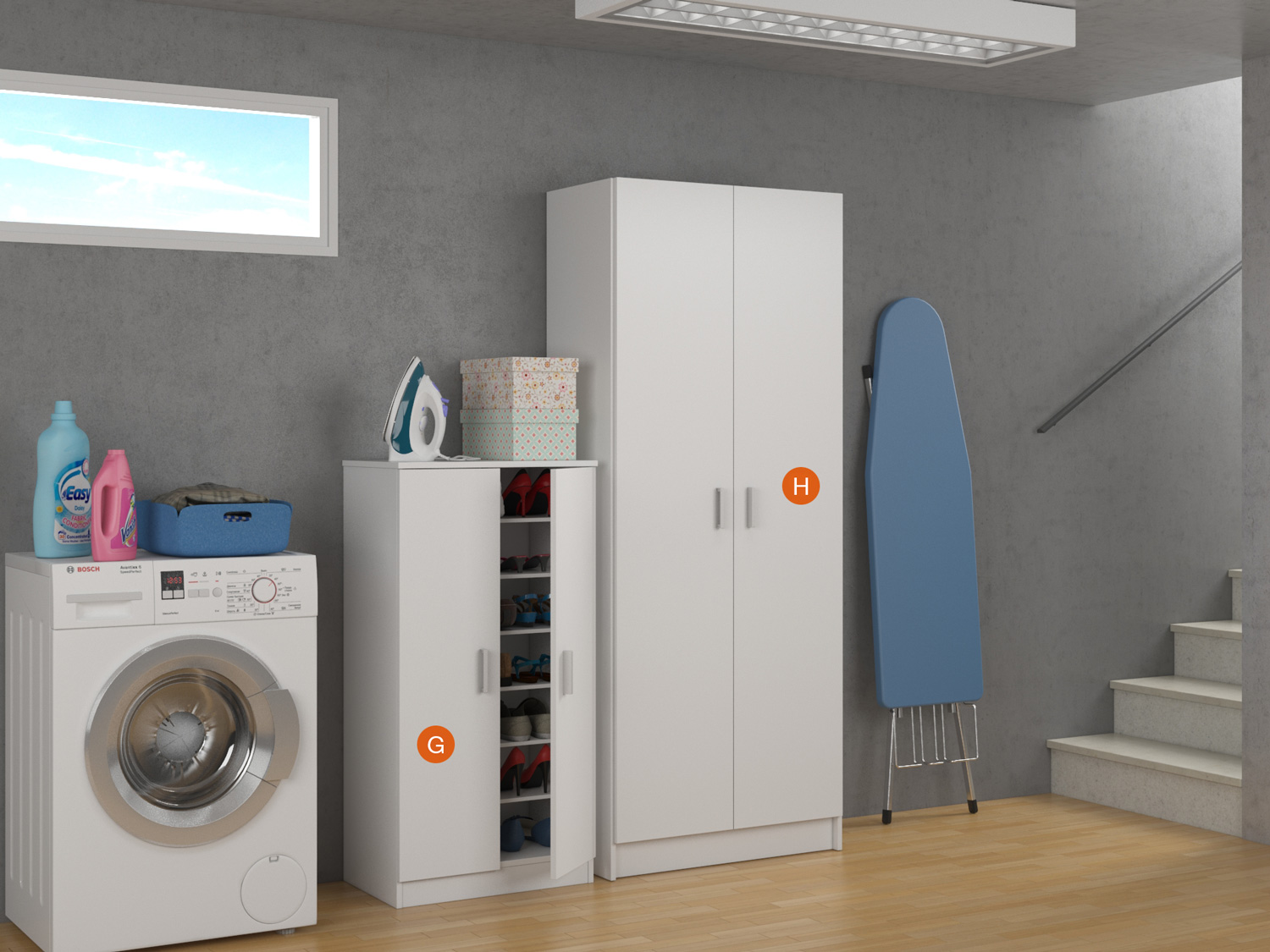 Soluzione salvaspazio S02 lunghezza 128 cm