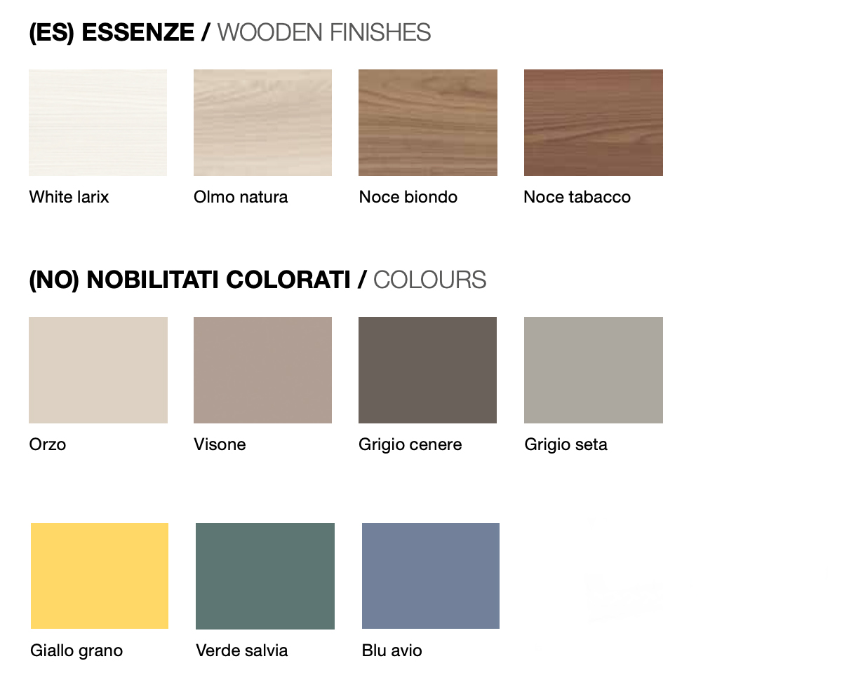 Letto matrimoniale Metiz con contenitore, finitura Visone e Larice Bianco