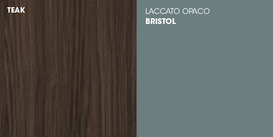 madia con zoccolo petrolio