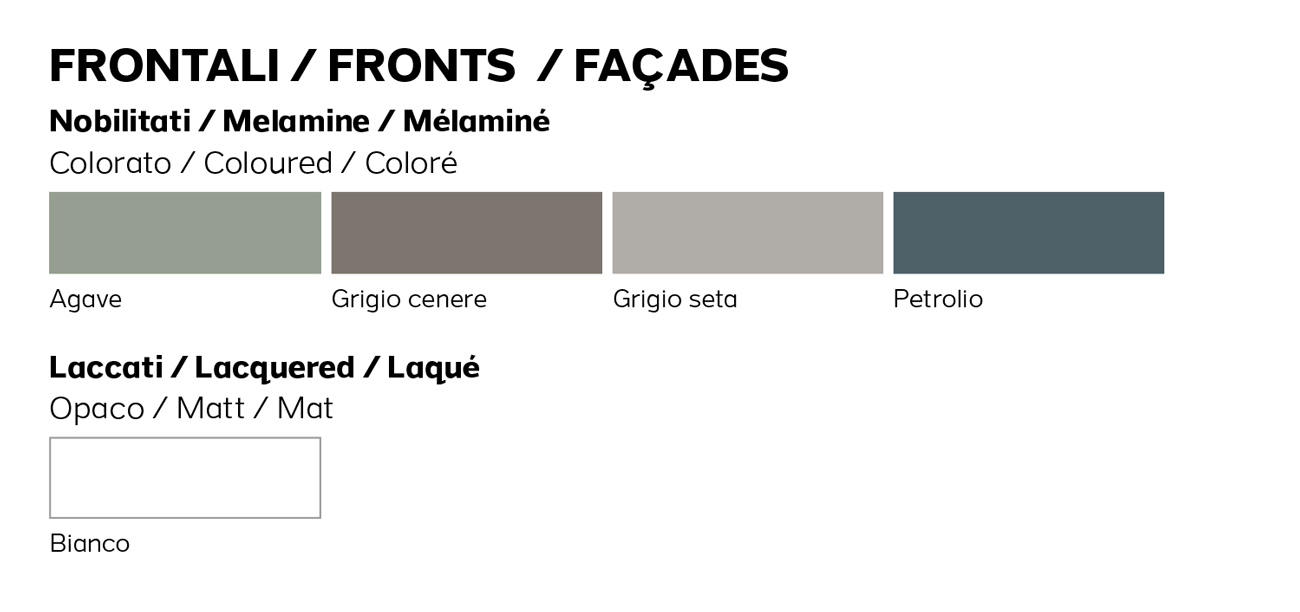 Credenza Madia 4 ante con maniglia a gola, finitura Grigio Seta Nobilitato