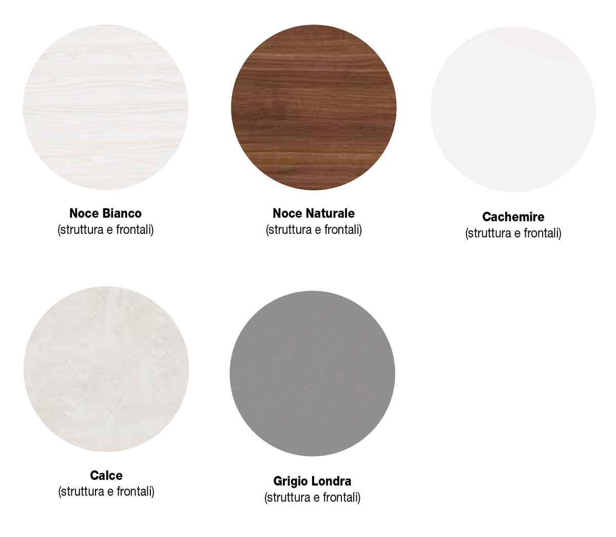 Armadio Noce bianco con maniglie Noce naturale, 6 ante battenti