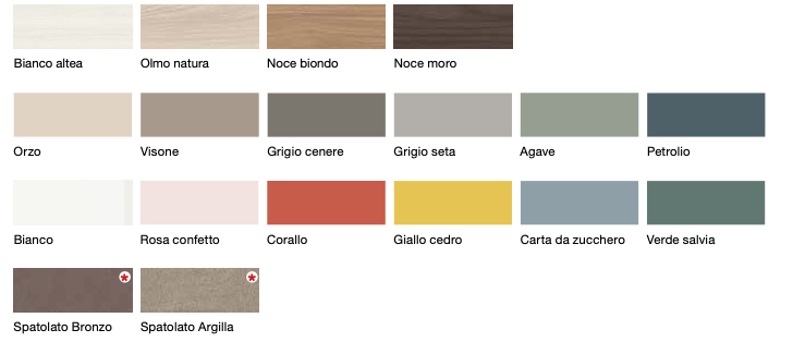 Cameretta a soppalco con armadio angolare, finitura Giallo cedro, Olmo natura, Visone