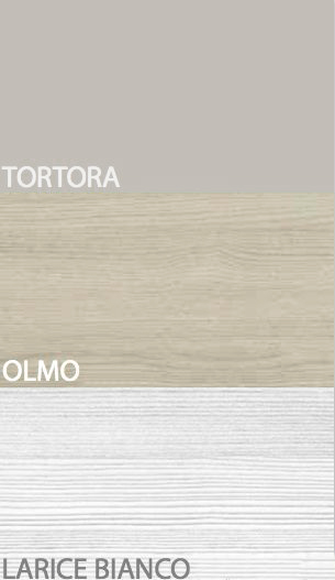 Armadio a ponte Pappagallo con 7 ante battenti in finitura Tortora e Larice bianco