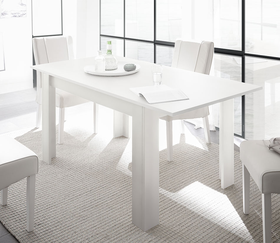 Tavolo allungabile bianco opaco made in Italy