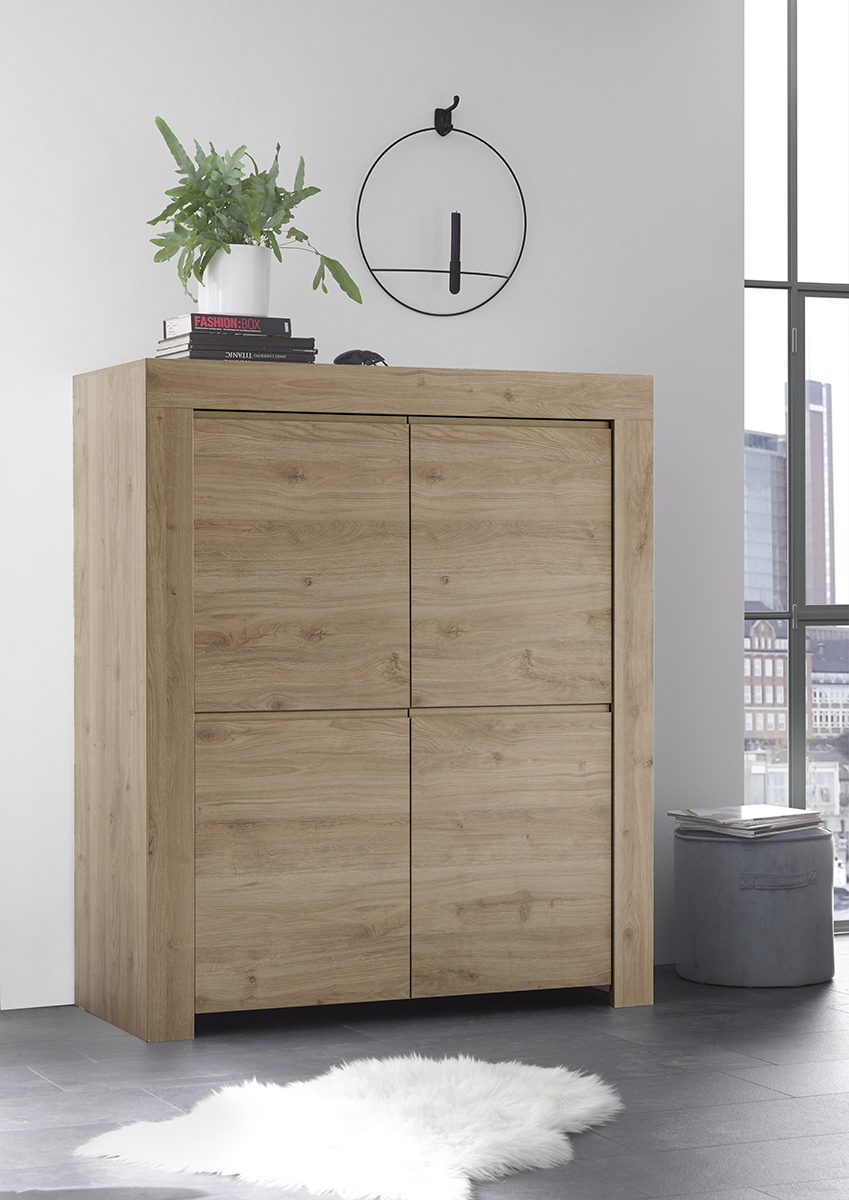 Credenza alta Rovere Cadiz con maniglia a gola