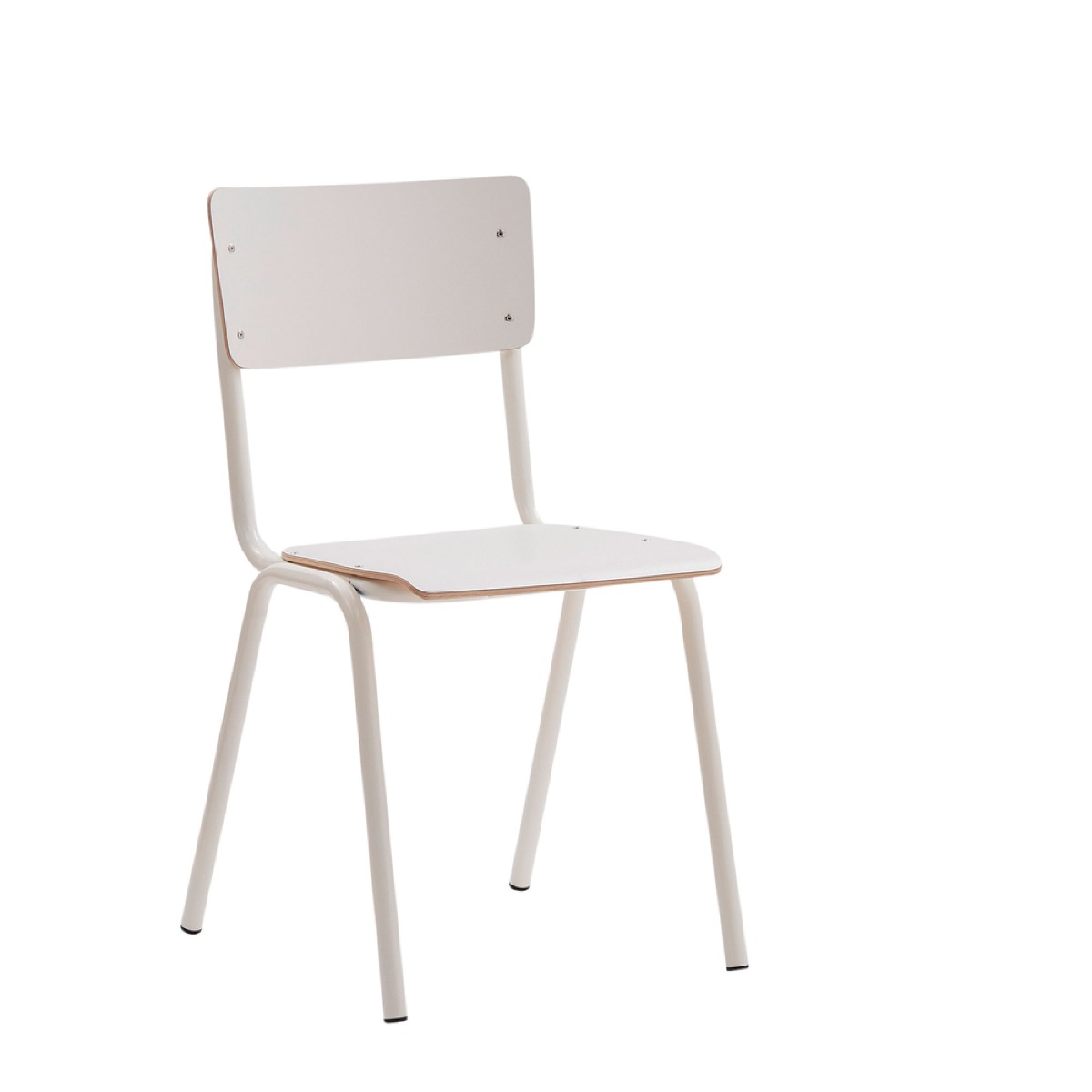 Sedia con fusto bianco con seduta e schienale Bianco