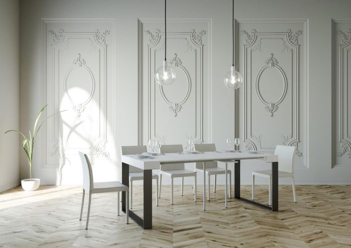 Consolle Bianco frassino moderna, Made in Italy