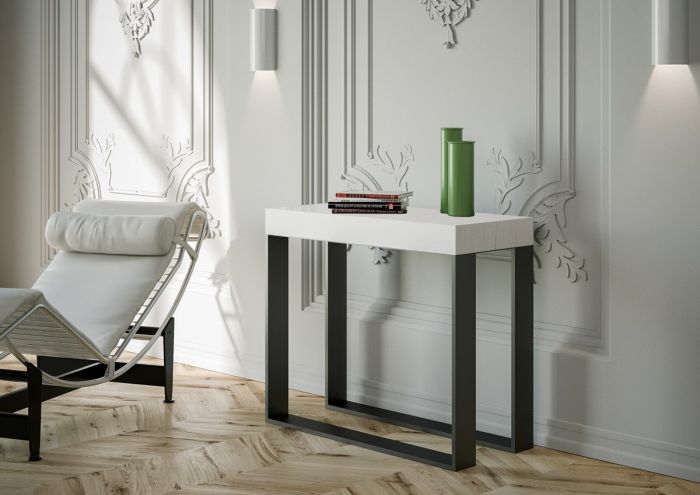 Consolle Bianco frassino moderna, Made in Italy