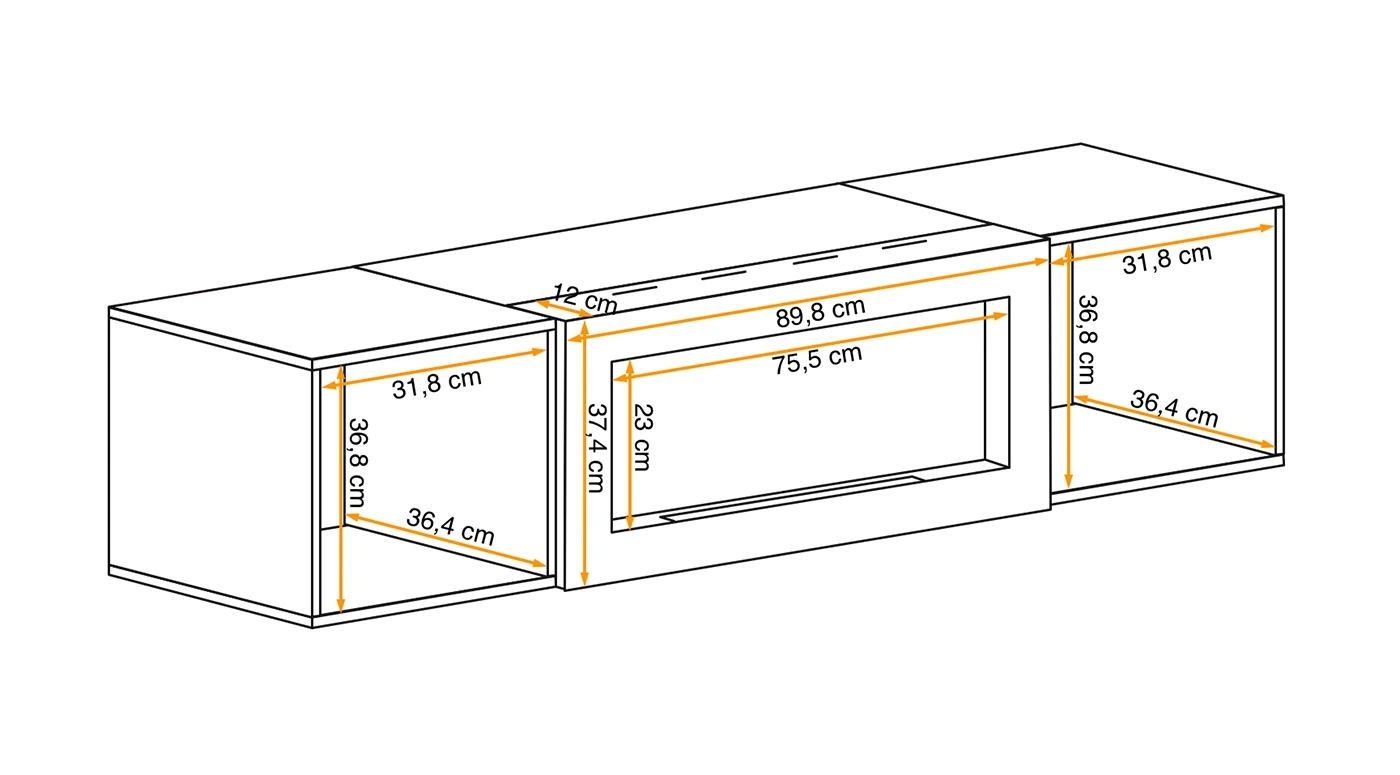 parete attrezzata grigio perla e artisan oak