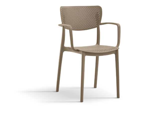 Sedia in polipropilene con fibra di vetro colore Tortora