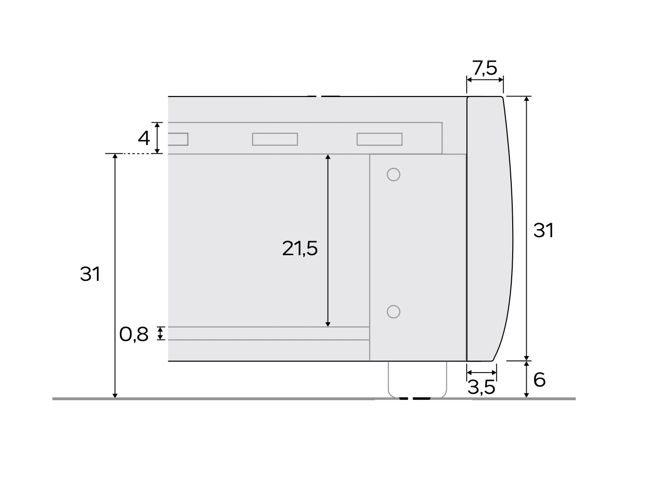Camera matrimoniale con letto contenitore, Noce biondo e Bronzo