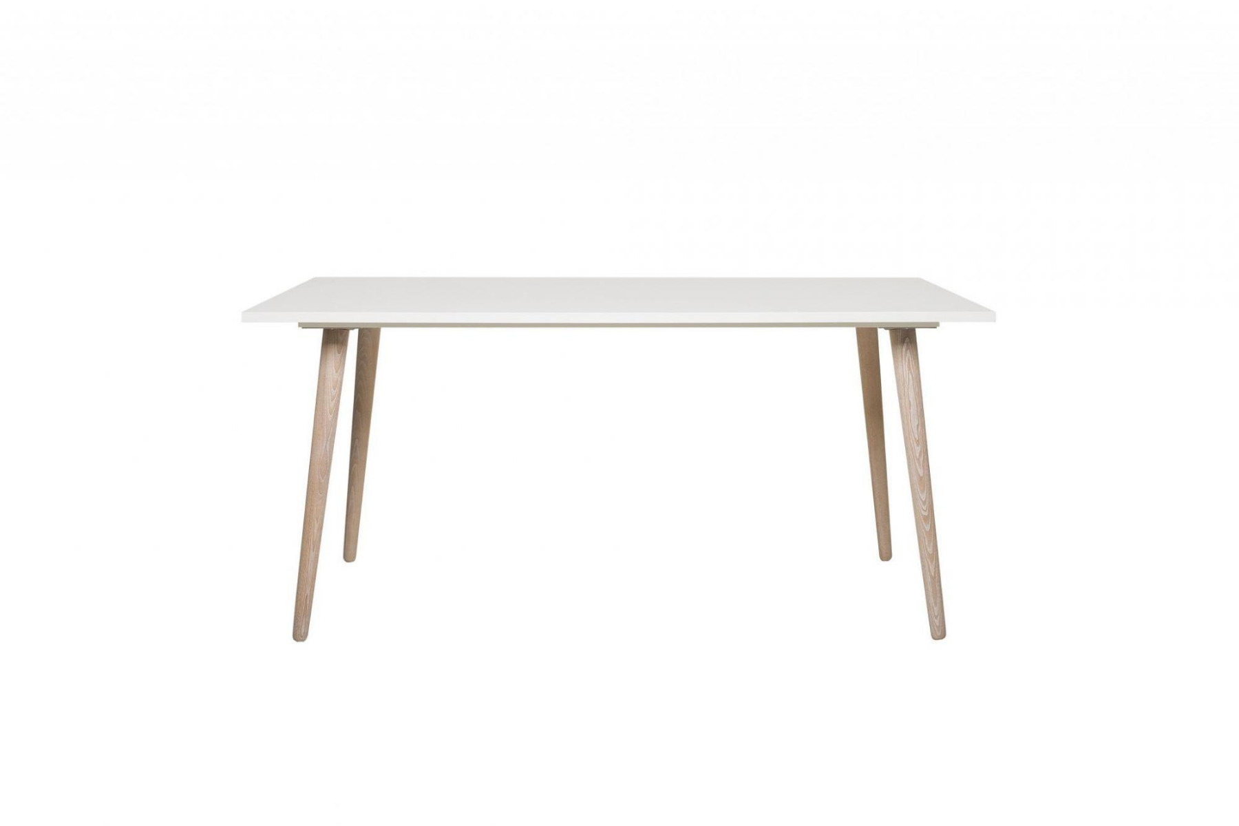 Tavolo di design con gambe in legno in Quercia e piano Bianco