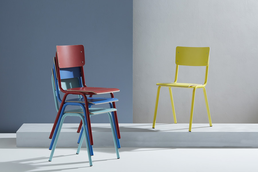 Sedia con fusto verde con seduta e schienale verde Tiffany