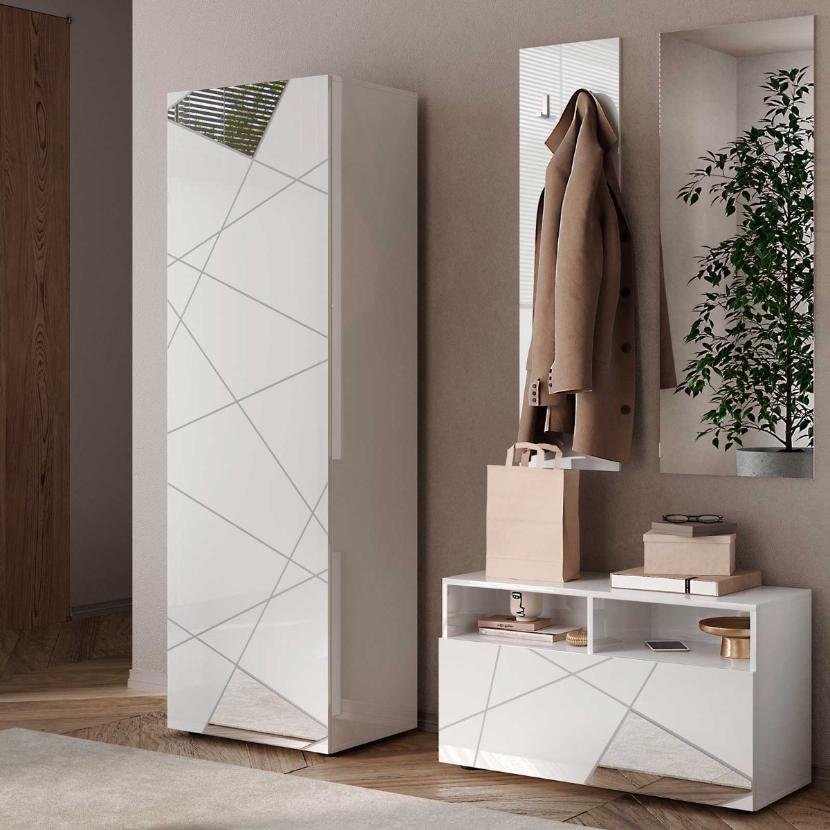 panca e guardaroba abbinati