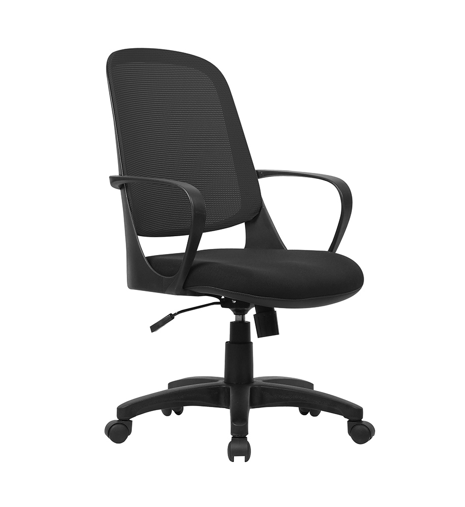 Poltrona operativa da ufficio Nera con schienale Nero