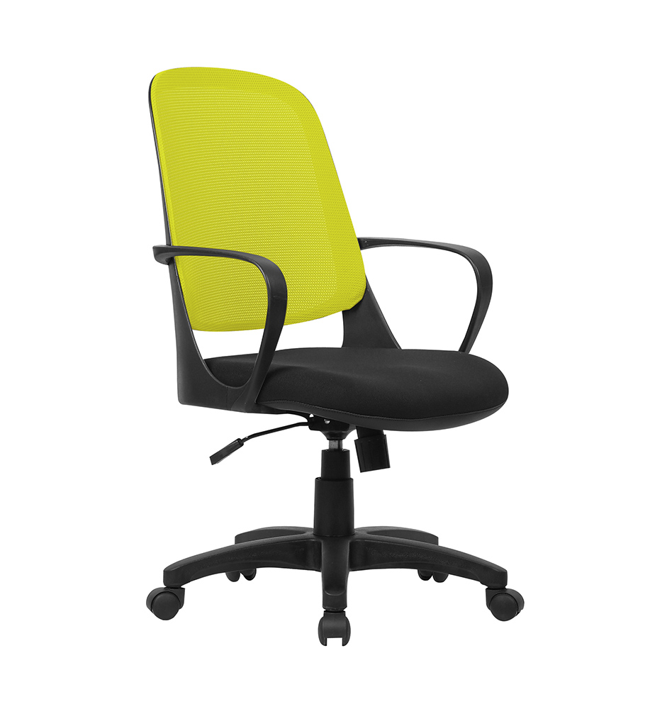 Poltrona operativa da ufficio Nera con schienale Limone
