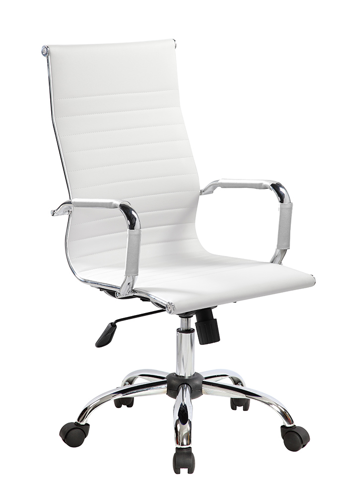 Poltrona presidenziale con braccioli, Bianca