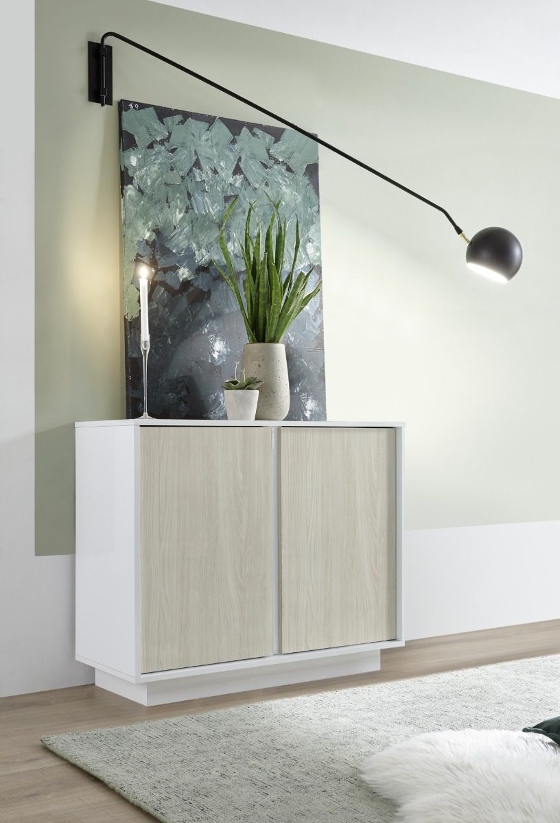 Madia scontata bianca e olmo, 2 ante 