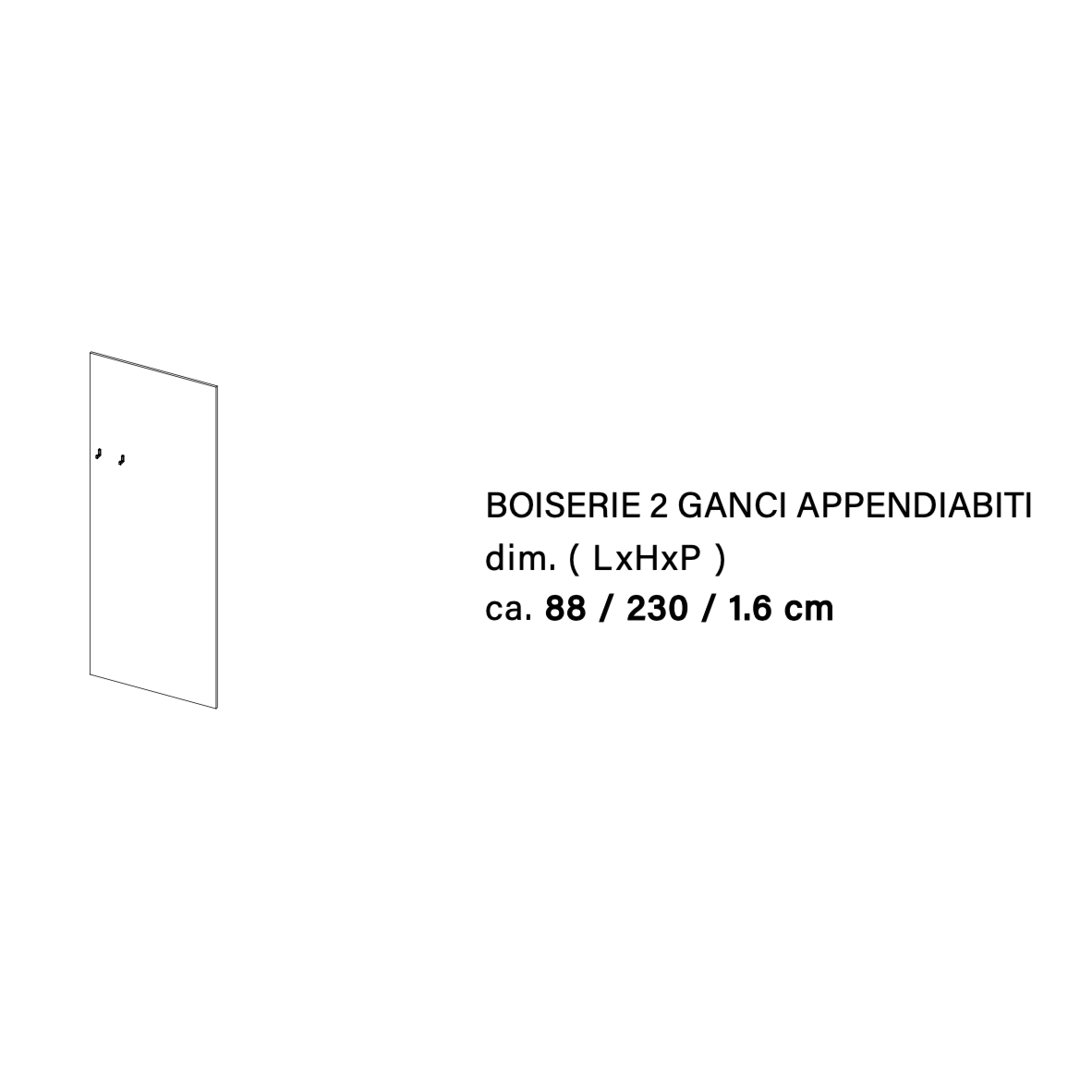 Ingresso con boiserie, panca e armadio, Bianco lucido e Cadiz 