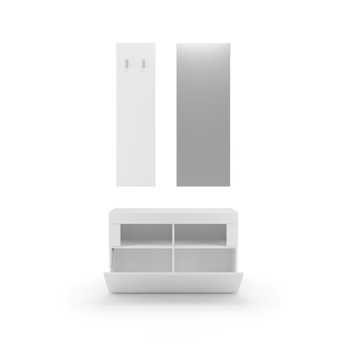 composizione mobili per ingresso bianchi