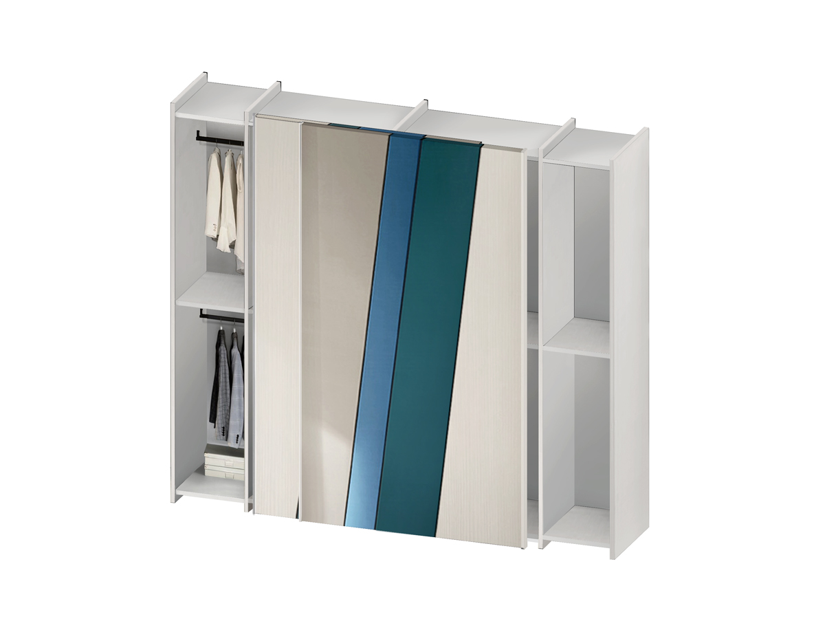 Armadio scorrevole Moretti Compact di grandi dimensioni, modello Geometria