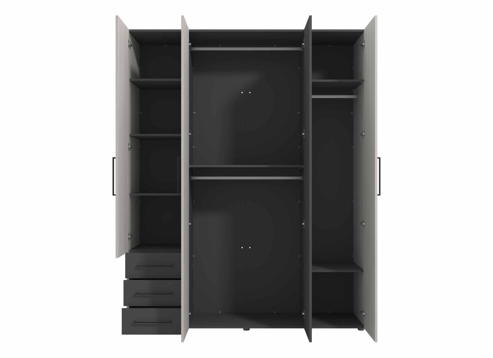 armadio stile industriale bianco frassino