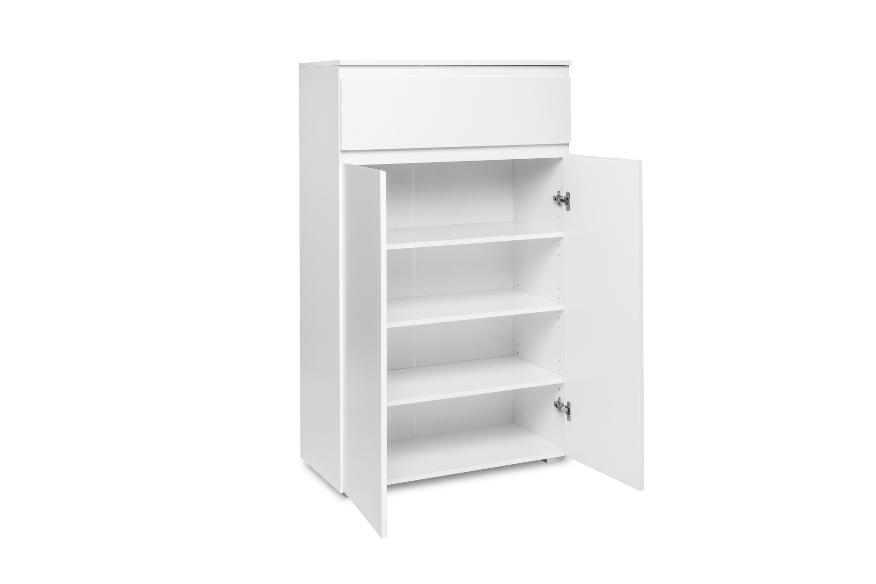 Madia alta dal design semplice con 2 ante e 1 cassetto finitura Bianco opaco