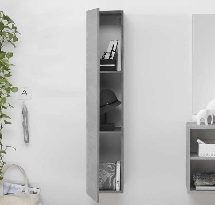 Pensile bagno sospeso, finitura Beton