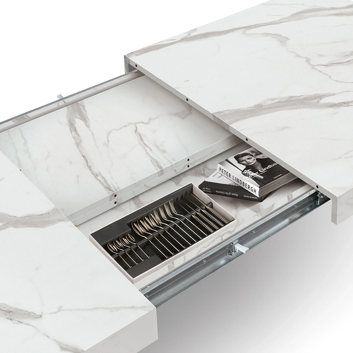 Tavolo con 2 allunghe da 40 cm