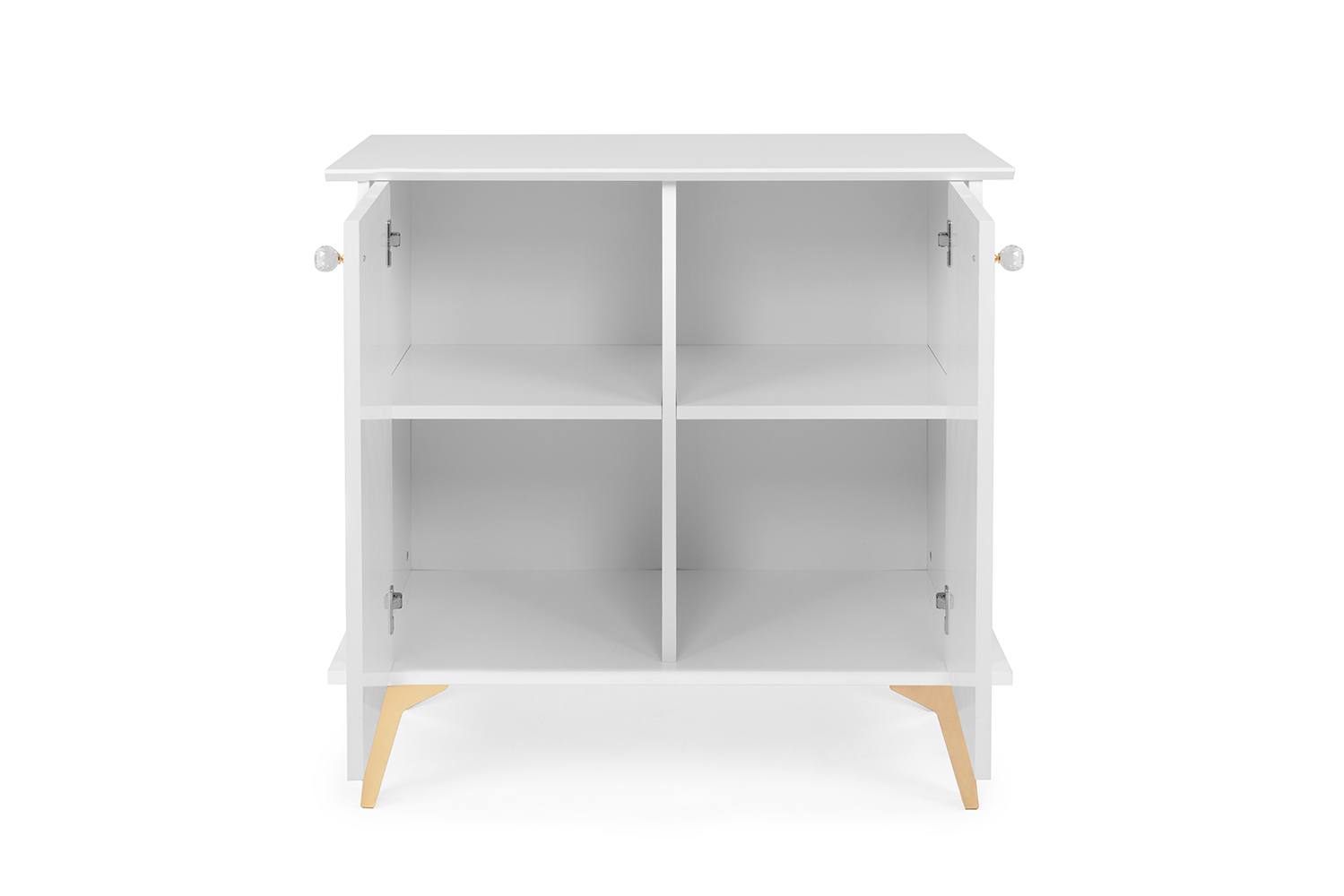 Madia Oslo con 2 ante in finitura bianco e oro