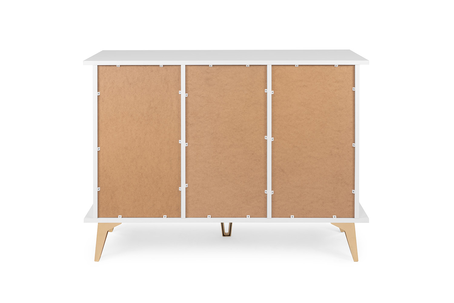 Madia Oslo con 3 ante e 3 cassetti in finitura bianco e oro