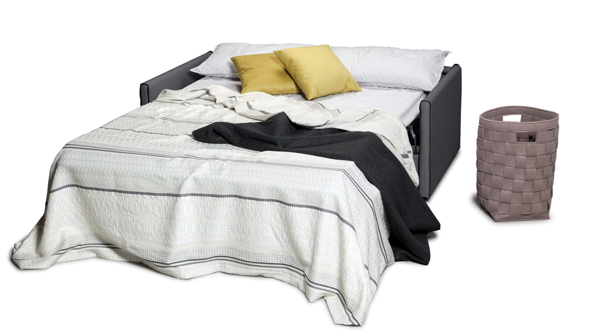 Divano letto moderno, 3 posti in tessuto Antracite