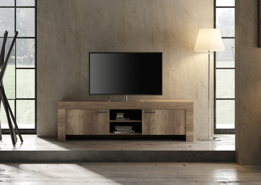 Porta tv grande shabby chic scontato, Noce