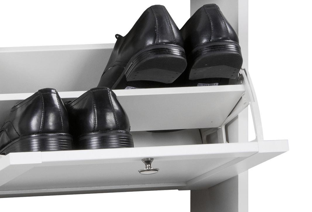 Scarpiera con 3 ante a ribalta, finitura Bianca