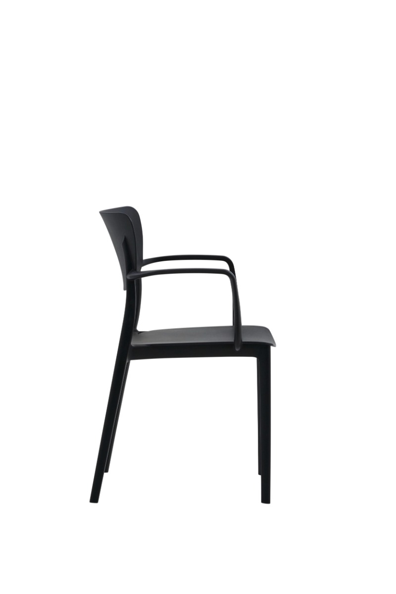 Sedia da esterno in polipropilene, colore nero