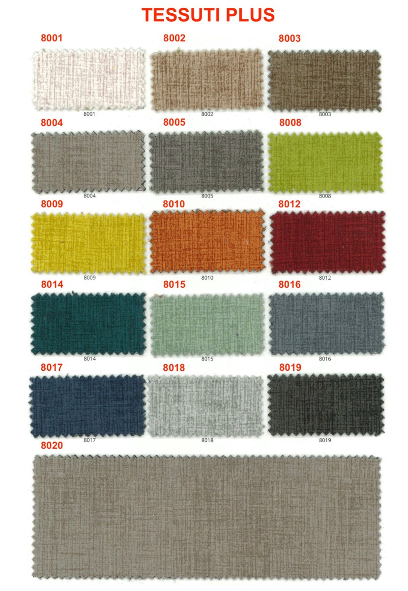 Letto moderno matrimoniale con cuscini in tessuto, finitura Cemento