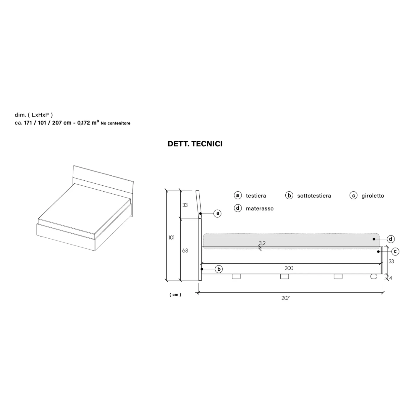 Camera matrimoniale armadio 2 ante, comodini e letto, Bianco lucido e Cadiz
