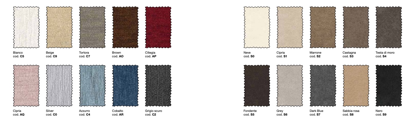 Letto matrimoniale ciliegia in tessuto, con testata retrofinita