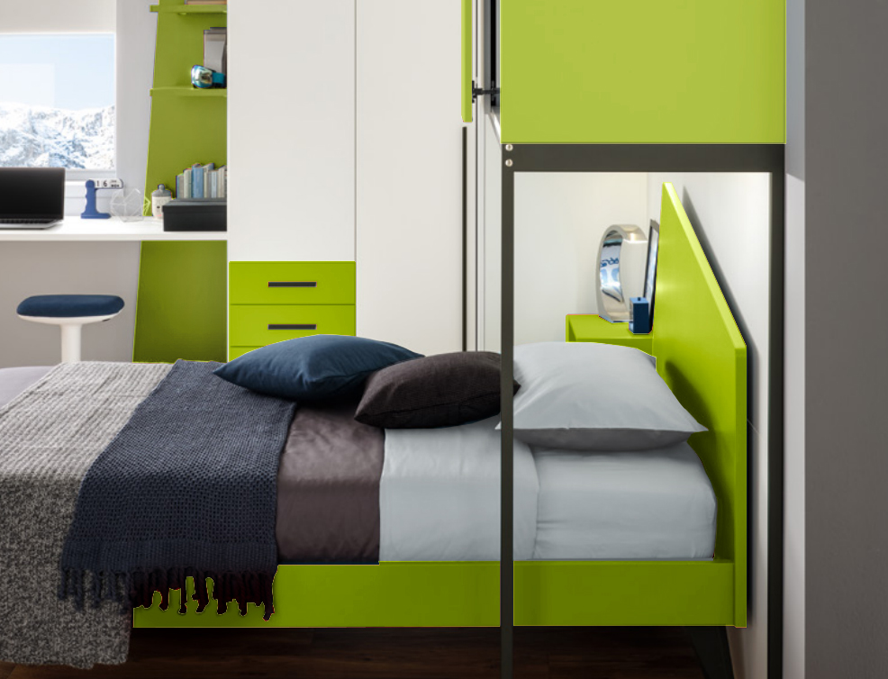 Letto una piazza e mezza Iceberg Moretti Compact, Verde cedro