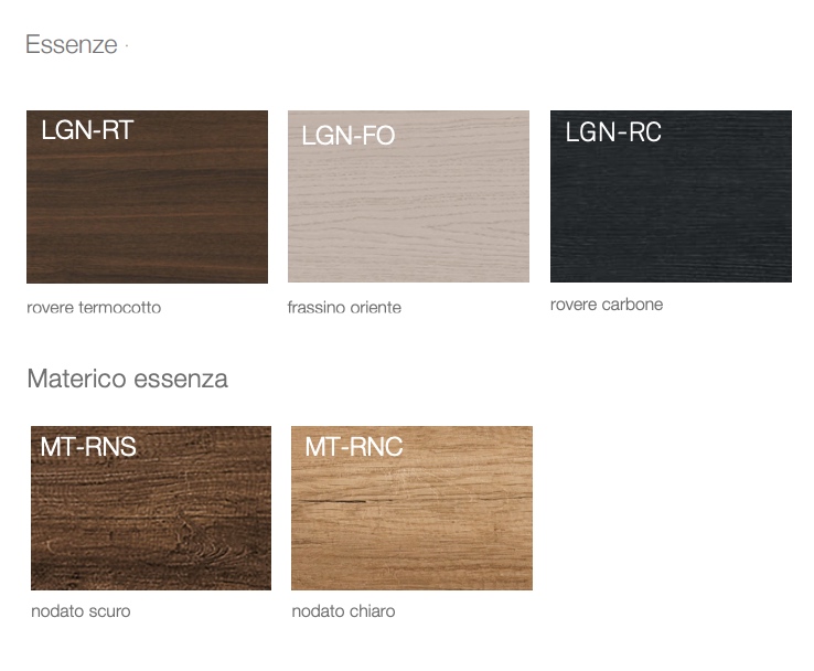 Letto con testata imbottita, finitura Frassino oriente, tessuto Salvia ed ecopelle nero