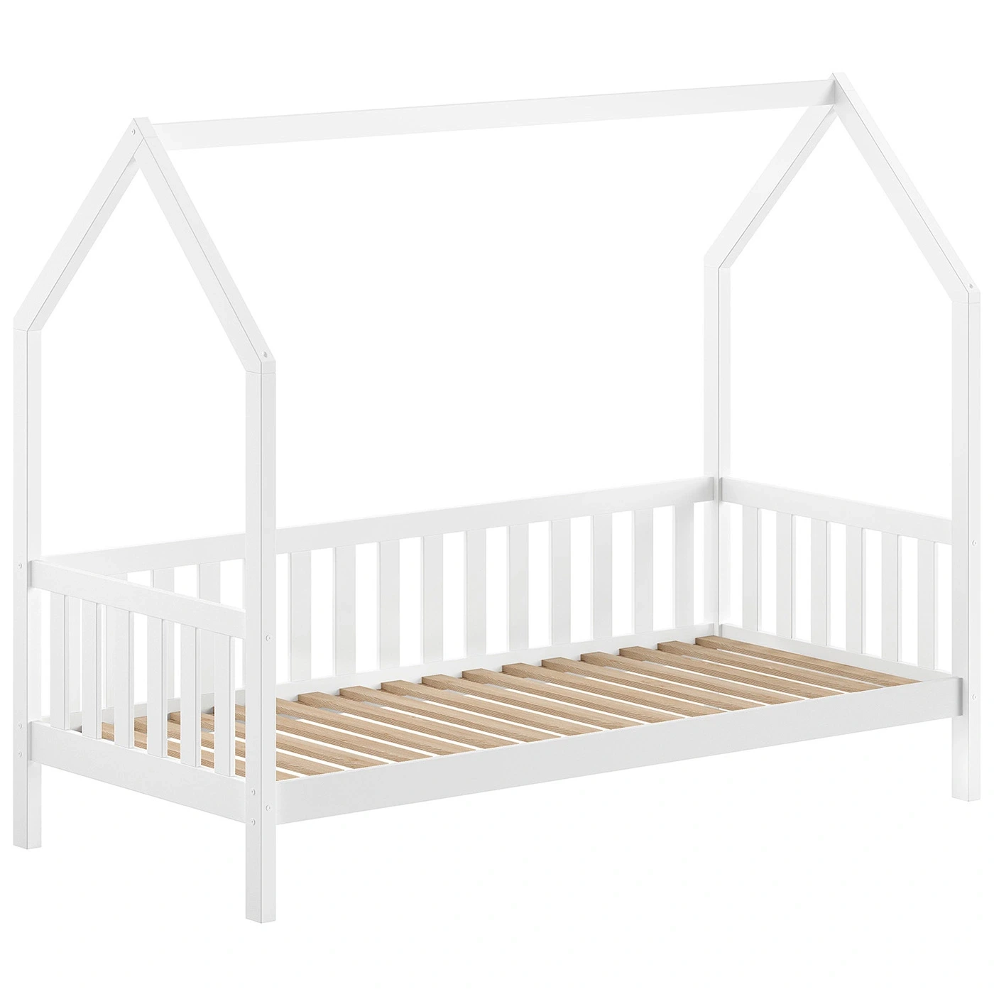 Letto montessoriano a casetta, 208x169x98 h cm, color Bianco