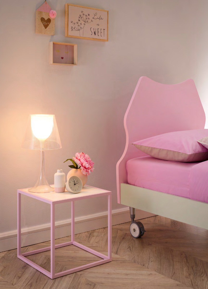 Lettino Cat  con ruote Moretti Compact, finitura Quarzo e Cipria