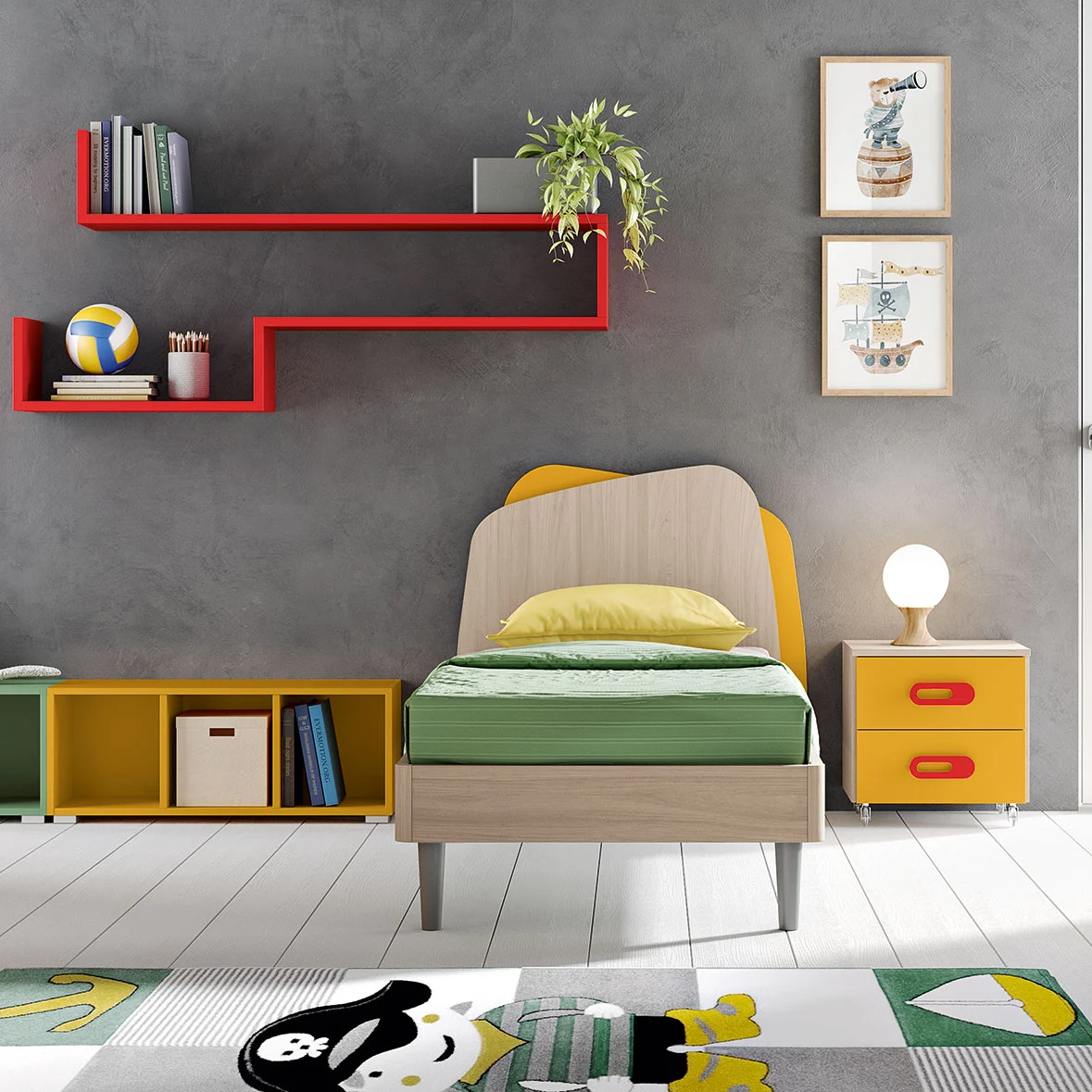 letto ragazzi singolo olmo